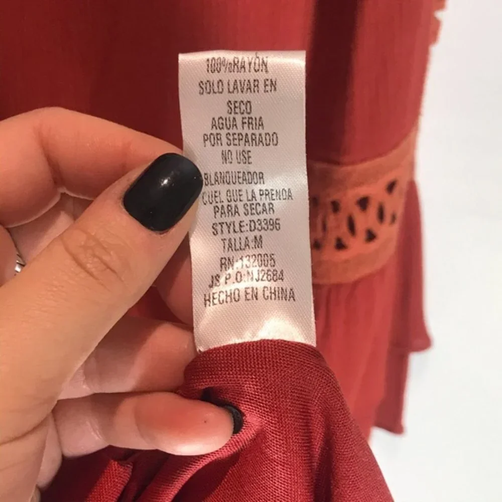 Boho Orange Shift Dress - Picture 8 of 8